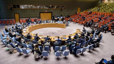 The United Nations Security Council meets on the situation in Mali. United Nations via AP