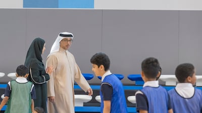Sheikh Mansour with Ms Al Amiri, Minister of State for Public Education and Advanced Technology