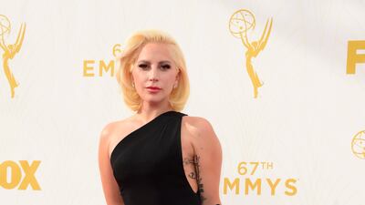 Lady Gaga wears Brandon Maxwell to the 2015 Primetime Emmy Awards. EPA