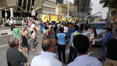 Dubai Civil Defence said the blaze was reported at 2.48pm, with units from Al Barsha, Al Rashidiya, Al Karama, and Al Marsa fire stations sent to the scene.