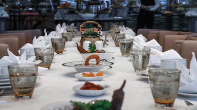 The meal preparations by chef and staff for iftar. Victor Besa / The National