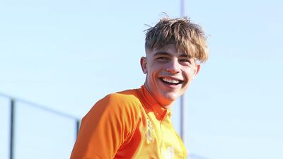 Brandon Williams of Manchester United in action during a first team training session at Aon Training Complex in Manchester, England. Getty Images