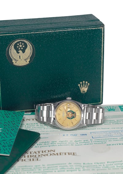 A Rolex Oyster reference made for the UAE armed forces circa 1985. Courtesy Christie's
