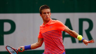 Borna Coric shown at the 2015 French Open. Julian Finney / Getty Images / May 25, 2015