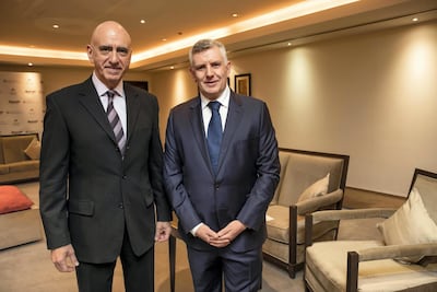Alex Kyriakidi, managing director for the Mena region at Marriott International and David Leman, chief human resources officer. Antonie Robertson / The National