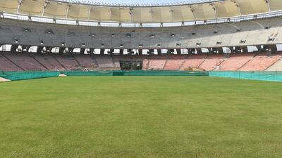 The new cricket stadium in Motera will have a special roof to protect spectators from sun and rain. AFP