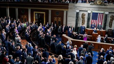 Israeli Prime Minister Benjamin Netanyahu addresses a joint meeting of Congress at the US Capitol in Washington. Getty Images