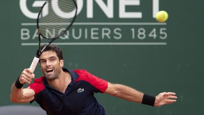 Pablo Andujar during his win over Roger Federer. EPA
