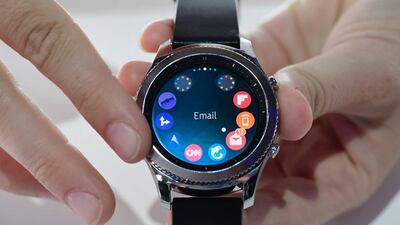 Samsung also unveiled its Gear S3 smartwatch at the IFA in Berlin on Wednesday. Tobias Schwarz / AFP