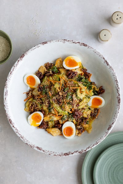 Kimchi crunch salad, one of the dishes that will be served at Spinneys new Chef's Counter. Photo: Spinneys