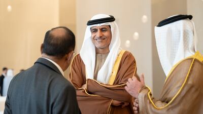 Ali Al Shamsi, Secretary General of the Supreme Council for National Security, attends the reception. Abdulla Al Bedwawi / Presidential Court