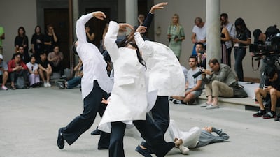 Dancers at the COS show Pitti Uomo 94