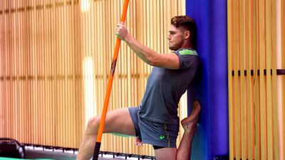 Australia centre James O'Connor takes part in a gym training session during the Japan 2019 Rugby World Cup in Tokyo. AFP
