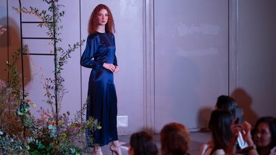 Abu Dhabi designer Sara Tamimi creates dresses with a 1980s aesthetic.