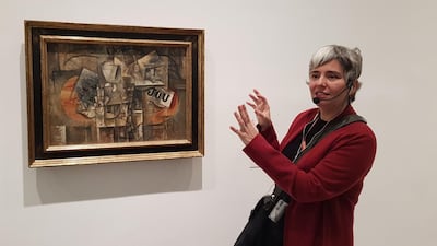 "Art and history host" Pilar Berrozpe in action at the Reina Sofia, Madrid's national museum of 20th-century art.