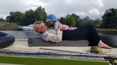 Family and friends were surprised when the couple decided to raise their child on a barge. Courtesy Kim Easton-Smith