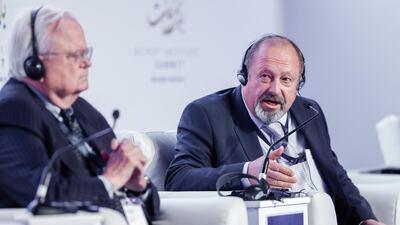 Andrei Fedorov, Chairman of the Fund for Political Research and Consulting speaks at the Beirut Institute Summit. Victor Besa for The National