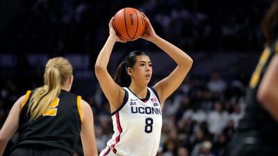 Egyptian Jana El Alfy of the Connecticut Huskies during an NCAA women's basketball exhibition game. Getty Images