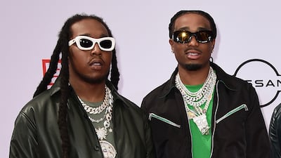 Takeoff, left, and Quavo, his uncle, who was with him when he died. AP Photo