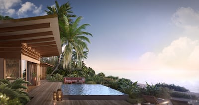The property features 54 design-centric villas. Photo: Bulgari Hotels