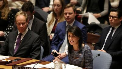 US ambassador to the United Nations Nikki Haley attends the Security Council session on imposing new sanctions on North Korea. REUTERS/Amr Alfiky