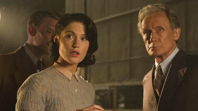 Gemma Arterton, left, and Bill Nighy in director Lone Scherfig’s film, Their Finest. Nicola Dove / STX Entertainment via AP