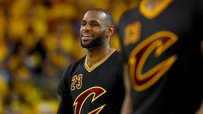 LeBron James of the Cleveland Cavaliers smiles during his team's Game 5 win over the Golden State Warriors in the NBA Finals on Monday night. Ezra Shaw / Getty Images / AFP / June 13, 2016