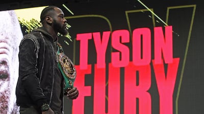 Wilder looks during a calmer moment on stage. AFP