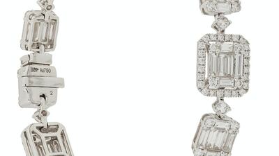 18K white gold and diamond bracelet, Dh120,380, Gemco on Farfetch 