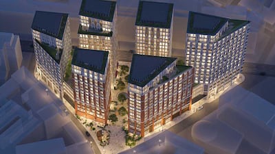 The six paired towers of The Broadway development in London are named after the Sancy, Paragon and Cullinan diamonds. Courtesy Northacre