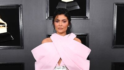 Kylie Jenner, in baby pink Balmain, attends the 61st Annual Grammy Awards at Staples Centre on February 10, 2019 in Los Angeles, California. Getty Images