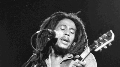 FILE - In this July 4, 1980 file photo, Jamaican Reggae singer Bob Marley performs in front of an audience of 40,000 during a concert in Paris. Marley, along with Diana Ross, Chuck Berry, the Beach Boys and Journey, are part of a group of iconic musicians who have never won a Grammy. Marley was the recipient of the Lifetime Achievement Award, a noncompetitive honor, from The Recoding Academy. (AP File Photo)