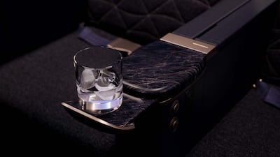 Premium Economy beverage table