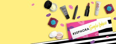 The contents of the complimentary Single Ladies Day box from Sephora. Courtesy Sephora