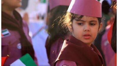 UAE scouts marching on Al Mamzar Corniche in Dubai yesterday to celebrate the 39th National Day.