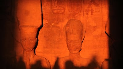 The sun illuminates the temple's inner sanctuary only twice a year with a wide belief among archaeologists that the two days mark the pharaoh's birthday and day of coronation. AFP