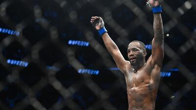 Leon Edwards celebrates his win on Saturday. AFP