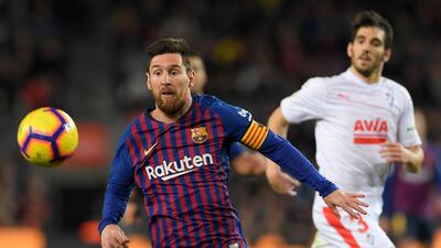 Barcelona forward Lionel Messi in action. AFP