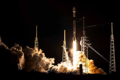 A Space42 satellite launches in January. The company hopes its technology can help to transform economies around the world. Photo: Space42