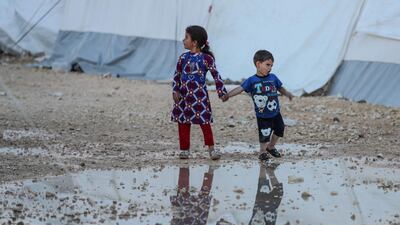 Children forcibly displaced from Eastern Ghouta, Syria, in an emergency camp. Mohammed Badra / EPA