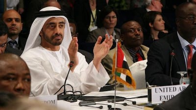 Sheikh Abdullah bin Zayed, the Minister of Foreign Affairs, reacts to the announcement.