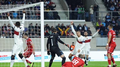 Portugal's forward Cristiano Ronaldo celebrates after scoring his team's first goa. AFP
