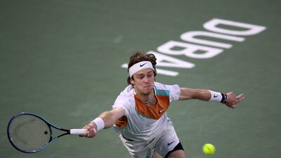 Andrey Rublev of Russia in action. EPA