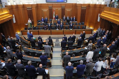 Lebanese legislators gather at parliament in Beirut to discuss the abolition of the death penalty. EPA