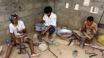 Those made from repurposed shrapnel sell for up to 20,000 Yemeni riyals (Dh290).
