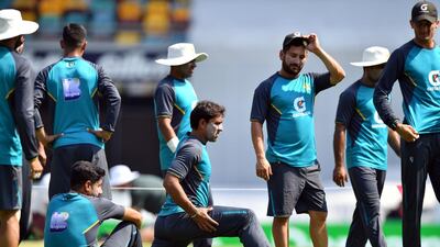 Pakistan players during training. AFP