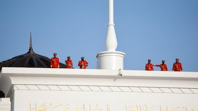 Preparations at Sakhir Palace for the arrival of Pope Francis. Khushnum Bhandari / The National