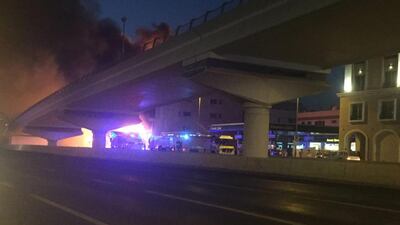 At 8pm, more than two hours after the blaze began, the four-storey building on Salahuddin Road was still encased in flames spread by strong winds. Photo courtesy @sandierpastures via Twitter