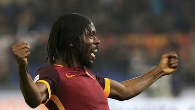 AS Roma's Gervinho celebrates after scoring against Udinese during their Serie A match on Wednesday night. Max Rossi / Reuters / October 28, 2015