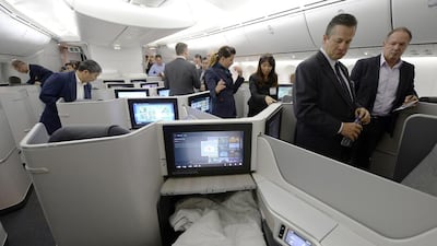 Air Canada’s Boeing 787 Dreamliner business class. The plane seats 251 passengers in three cabins. Aaron Harris / Reuters